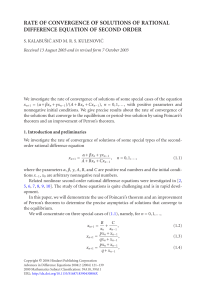 RATE OF CONVERGENCE OF SOLUTIONS OF RATIONAL