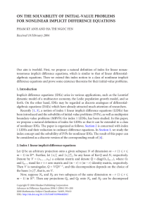 ON THE SOLVABILITY OF INITIAL-VALUE PROBLEMS FOR NONLINEAR IMPLICIT DIFFERENCE EQUATIONS