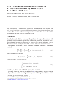 ROTHE TIME-DISCRETIZATION METHOD APPLIED TO A QUASILINEAR WAVE EQUATION SUBJECT