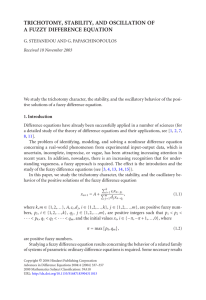 TRICHOTOMY, STABILITY, AND OSCILLATION OF A FUZZY DIFFERENCE EQUATION