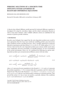 PERIODIC SOLUTIONS OF A DISCRETE-TIME DIFFUSIVE SYSTEM GOVERNED BY BACKWARD DIFFERENCE EQUATIONS