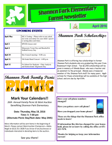 Shannon Park Scholarships  April 2016