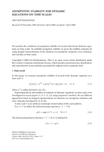 ASYMPTOTIC STABILITY FOR DYNAMIC EQUATIONS ON TIME SCALES