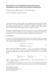 BOUNDARY VALUE PROBLEMS FOR FUNCTIONAL DIFFERENCE EQUATIONS ON INFINITE INTERVALS