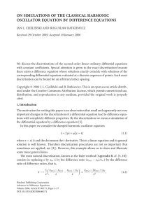 ON SIMULATIONS OF THE CLASSICAL HARMONIC OSCILLATOR EQUATION BY DIFFERENCE EQUATIONS