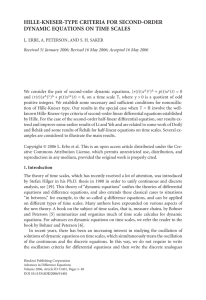 HILLE-KNESER-TYPE CRITERIA FOR SECOND-ORDER DYNAMIC EQUATIONS ON TIME SCALES