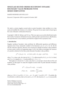 SINGULAR SECOND-ORDER MULTIPOINT DYNAMIC BOUNDARY VALUE PROBLEMS WITH MIXED DERIVATIVES