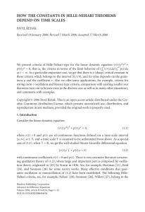 HOW THE CONSTANTS IN HILLE-NEHARI THEOREMS DEPEND ON TIME SCALES