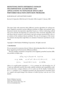 MONOTONE FINITE DIFFERENCE DOMAIN DECOMPOSITION ALGORITHMS AND APPLICATIONS TO NONLINEAR SINGULARLY