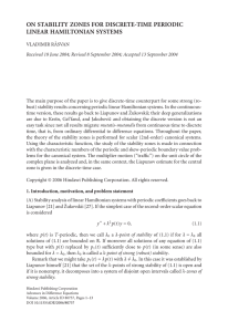 ON STABILITY ZONES FOR DISCRETE-TIME PERIODIC LINEAR HAMILTONIAN SYSTEMS