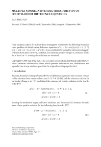 MULTIPLE NONNEGATIVE SOLUTIONS FOR BVPs OF FOURTH-ORDER DIFFERENCE EQUATIONS