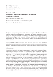 Hindawi Publishing Corporation ﬀerence Equations Advances in Di Volume 2007, Article ID 67492,