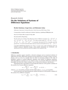Hindawi Publishing Corporation ﬀerence Equations Advances in Di Volume 2008, Article ID 143943,