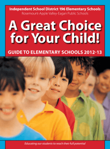 a Great choice for your child! GuIDE to ElEmEntary SchoolS 2012-13