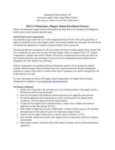2012-13 Elementary Magnet School Enrollment Process