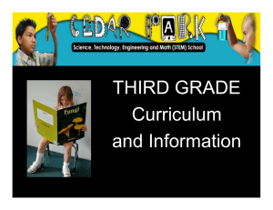 THIRD GRADE Curriculum and Information