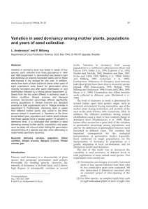 Variation in seed dormancy among mother plants, populations