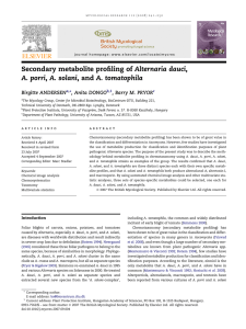 Secondary metabolite profiling of Alternaria dauci, Birgitte ANDERSEN ,