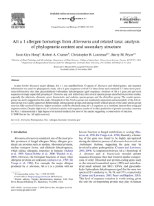 Alternaria of phylogenetic content and secondary structure Soon Gyu Hong