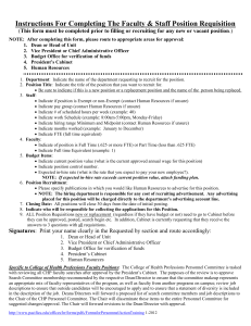 Instructions For Completing The Faculty &amp; Staff Position Requisition