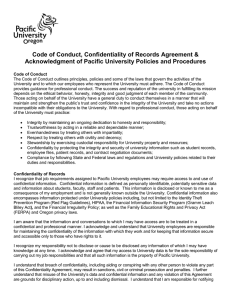 Code of Conduct, Confidentiality of Records Agreement &amp;