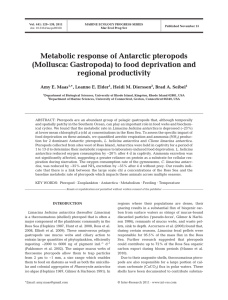 Metabolic response of Antarctic pteropods (Mollusca: Gastropoda) to food deprivation and