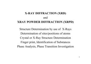 X-RAY DIFFRACTION (XRD) XRAY POWDER DIFFRACTION (XRPD)  and
