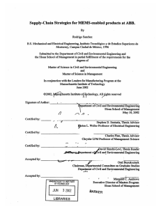 Supply-Chain  Strategies for MEMS-enabled  products at ABB. By