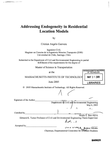 Addressing  Endogeneity  in Residential Location  Models