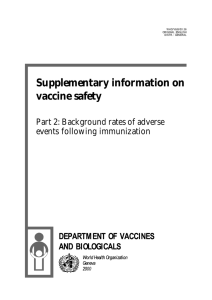 Supplementary information on vaccine safety Part 2: Background rates of adverse