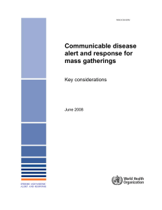 Communicable disease alert and response for mass gatherings