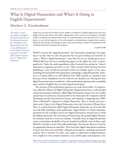What Is Digital humanities and What’s It Doing in English Departments?