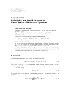 Hindawi Publishing Corporation ﬀerence Equations Advances in Di Volume 2008, Article ID 867635,