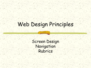 Web Design Principles Screen Design Navigation Rubrics