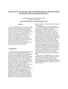 Framework for the Rational Analysis of Mobile Education (FRAME) Model: