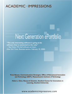 Next Generation ePortfolio “The only interesting software is going to be ~