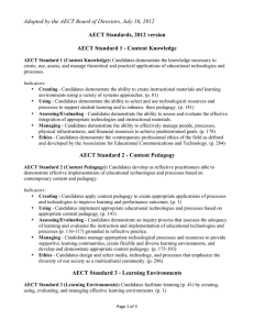 Adopted by the AECT Board of Directors, July 16, 2012