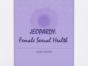 JEOPARDY: Female Sexual Health ASHLEY SNYDER