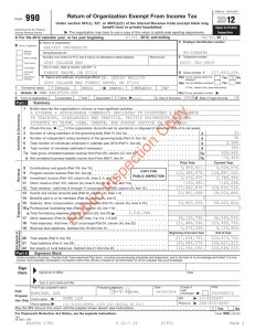    Return of Organization Exempt From Income Tax