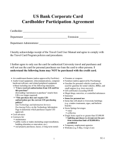 US Bank Corporate Card Cardholder Participation Agreement