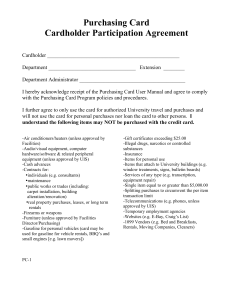 Purchasing Card Cardholder Participation Agreement