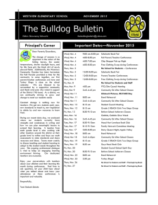 The Bulldog Bulletin  WESTVIEW ELEMENTARY SCHOOL NOVEMBER 2015