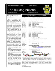 The bulldog bulletin  WESTVIEW ELEMENTARY SCHOOL JANUARY 2016