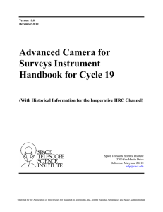 Advanced Camera for Surveys Instrument Handbook for Cycle 19