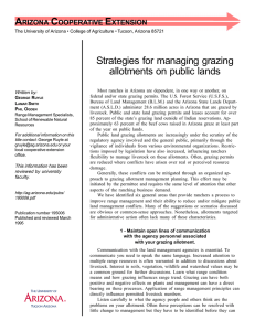 A C E Strategies for managing grazing