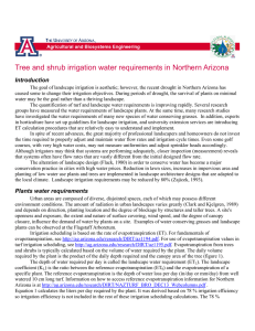 Tree and shrub irrigation water requirements in Northern Arizona  Introduction