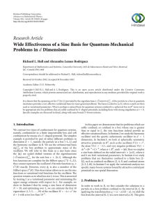 Research Article Wide Effectiveness of a Sine Basis for Quantum-Mechanical Problems in Dimensions
