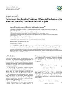 Research Article Existence of Solutions for Fractional Differential Inclusions with