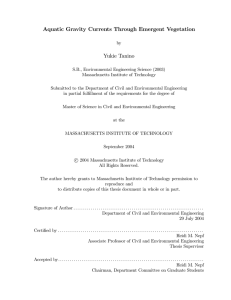 Aquatic Gravity Currents Through Emergent Vegetation Yukie Tanino