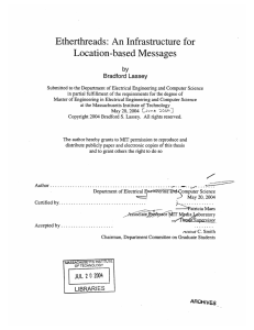 Etherthreads: An Infrastructure for Location-based  Messages by Bradford  Lassey